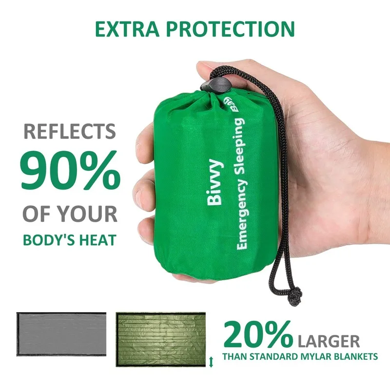 Аварийный водонепроницаемый легкий спальный мешок термальный Bivy одеяло для