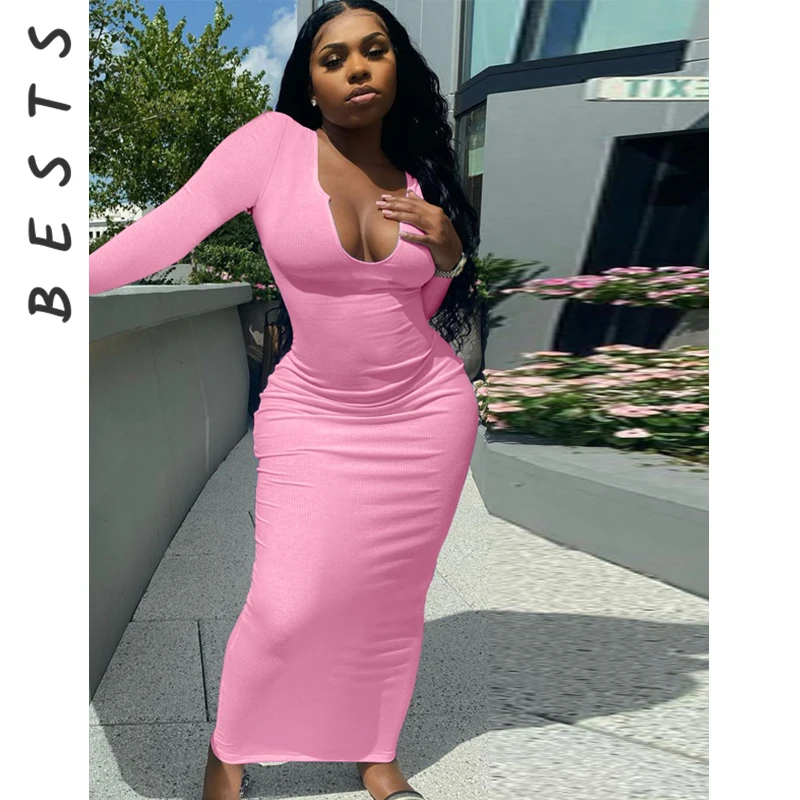

Solid Ribbed Knitted Tank Dress Women Sleeveless Long Maxi Dresses Sexy V Neck Bodycon Party Club Casual Vestidos 2021 Summer
