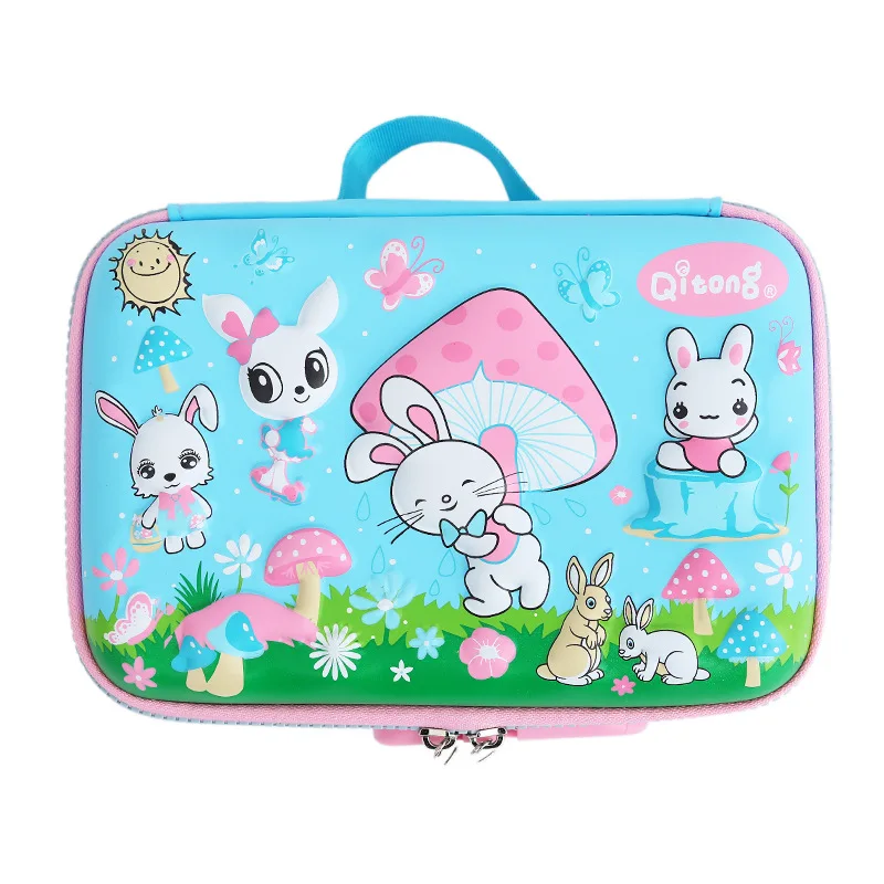 

Korean Kawaii School Pencil Case for Girls Boy Pen Bag Cute Rabbit Password Pencilcase Large Big EVA Penalties Lock Box