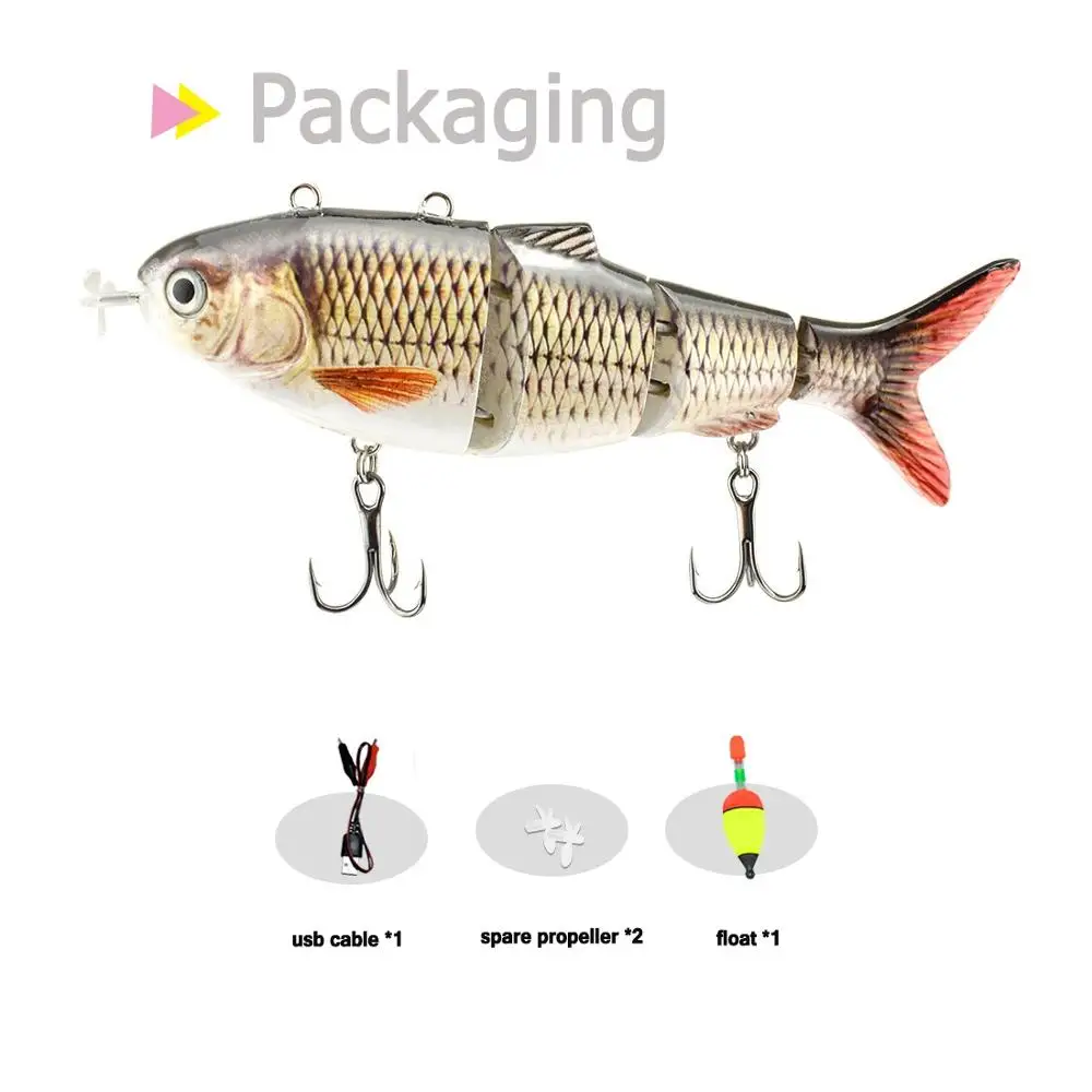 

ODS lure Robotic Swimming Lure USB Rechargeable LED Light Multi Jointed Swimbait Inteli Self-Propelling Electric Fishing Tackle
