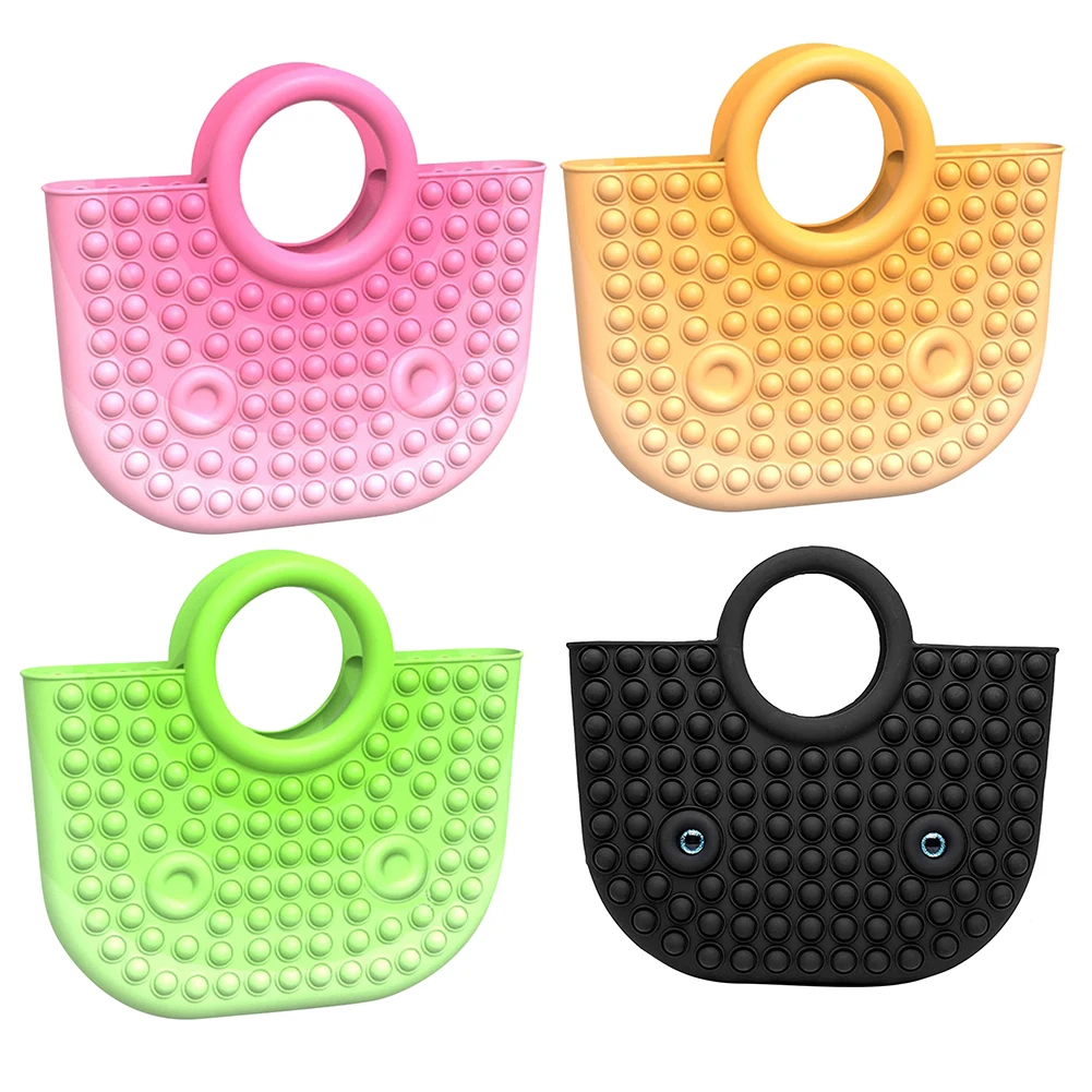 De silicona de Kawaii monedero bolsas empujar su burbuja Fidget Juguetes | Juguetes Fidget | Fidget juguetes l&aacute;piz caso simple Dimmer juguete antiestr&eacute;s de prensa Popoos Fidget juguetes bolsa-5