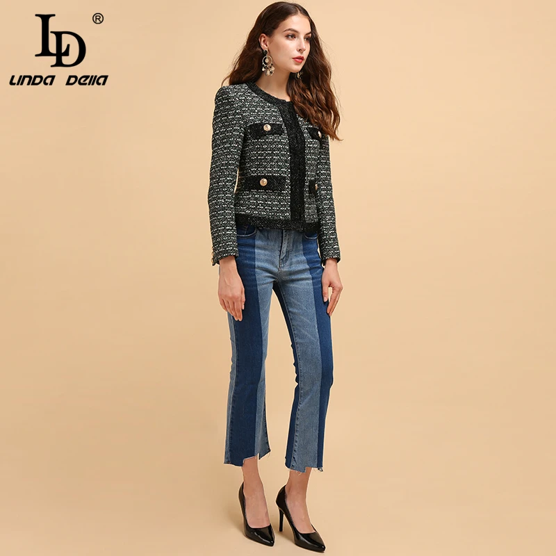 LD LINDA DELLA модная летняя зимняя элегантная винтажная куртка женские стильные