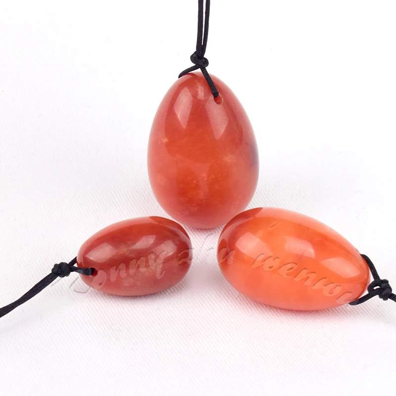 Сверлильные яйца Yoni натуральные красные яшма Кегеля шарики для женщин