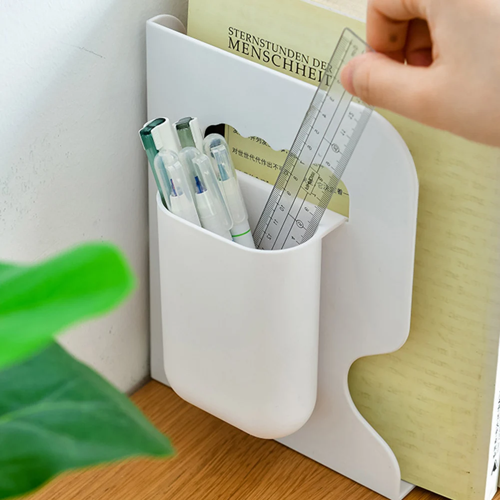 

Support With Pen Holder Anti Skid Desktop Organizer Multi Compartments Retractable Stationery Adjustable Bookend Solid Bookshelf