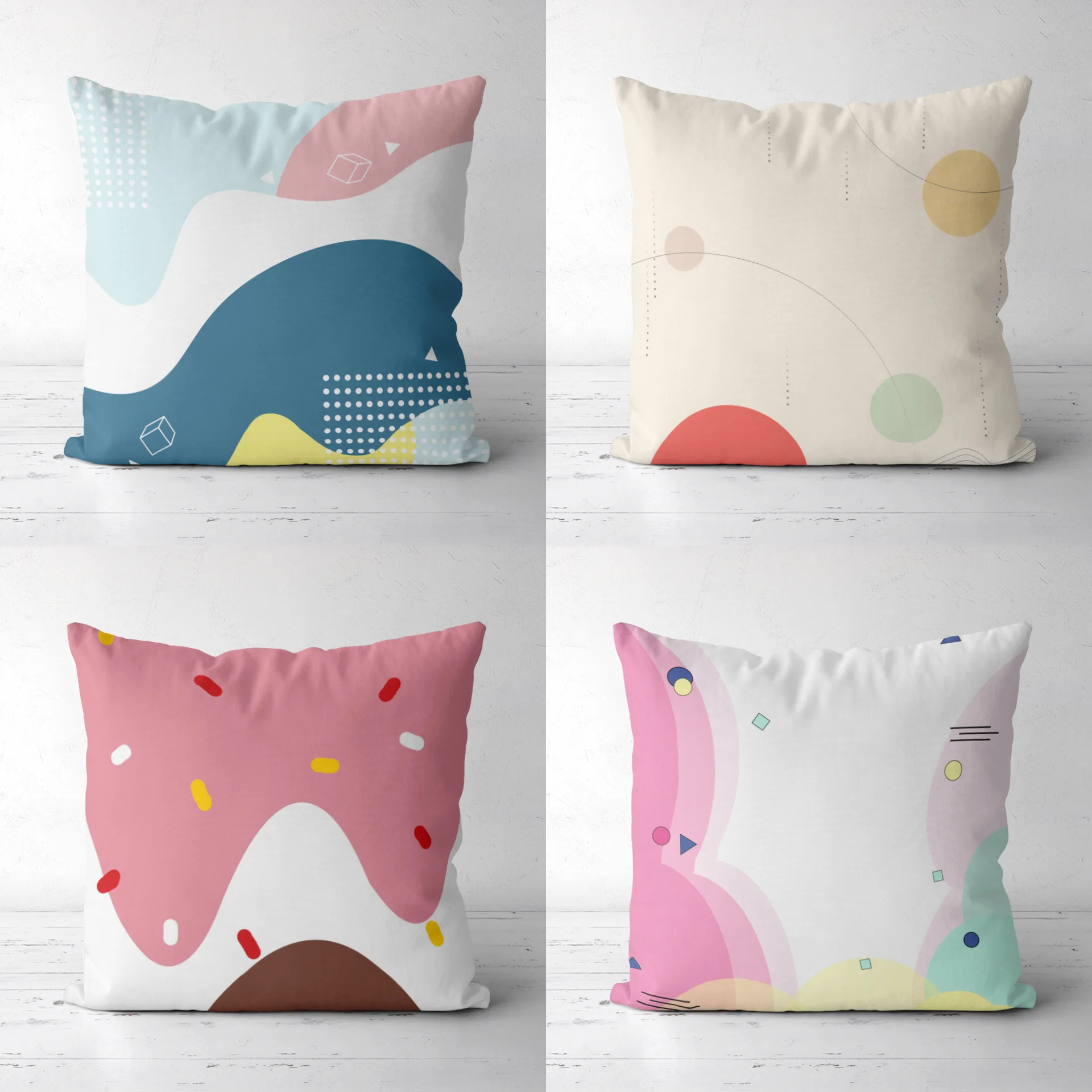 

New Fashion Nordic ins style Morandi Cushion Cover Geometric Abstract Pillowcase Modern Office Decoration Pillowcase