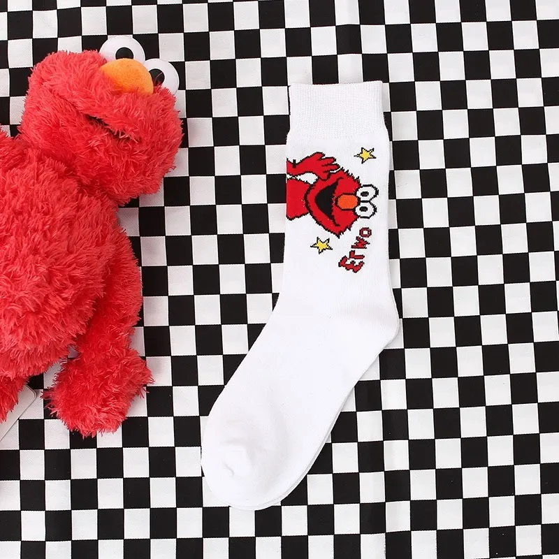 Женские носки с изображением Улица Сезам для косплея из мультфильма розовые