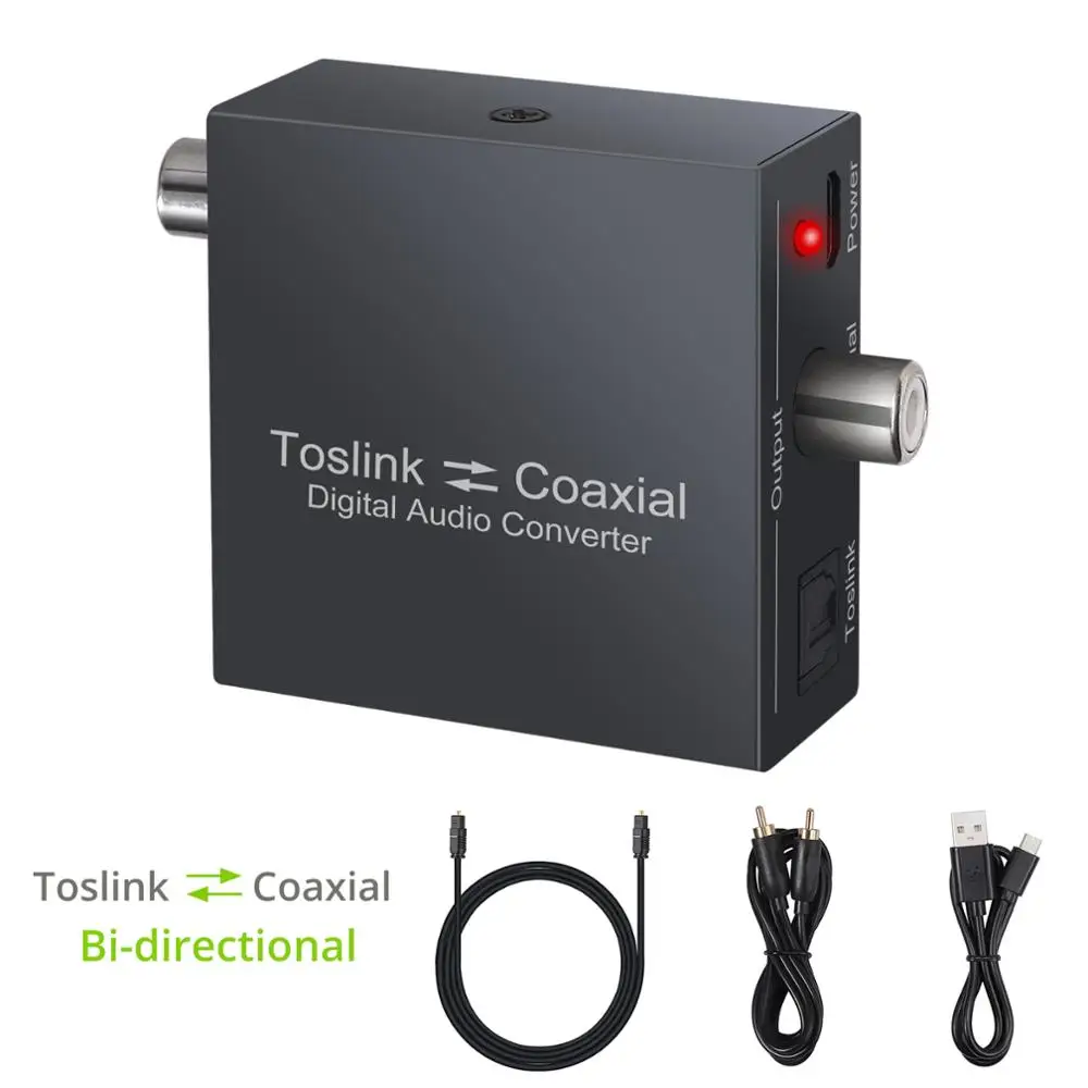 Proster Optical SPDIF Toslink to Coaxial Bi-derectional Swith Splitter converter 1mm Cable |