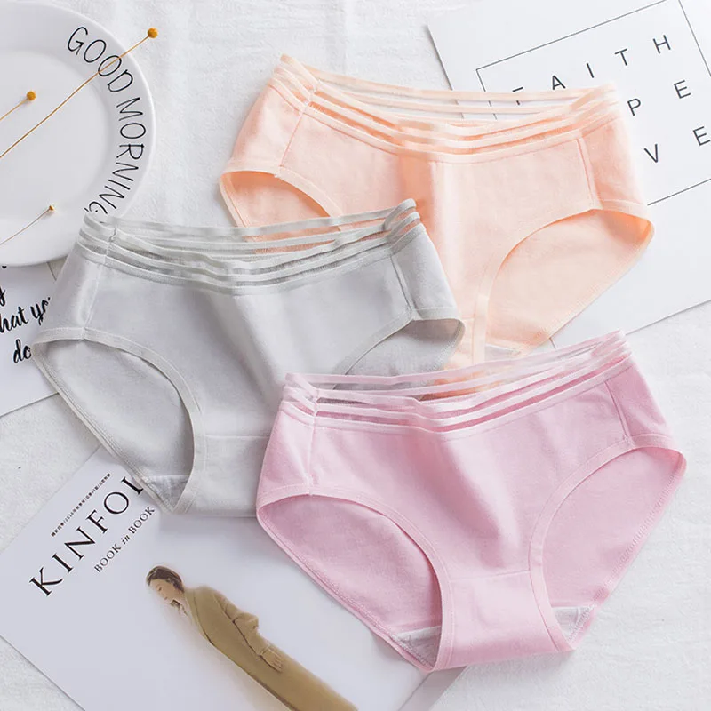 3 шт./лот хлопковые трусики женское нижнее белье трусы с заниженной талией