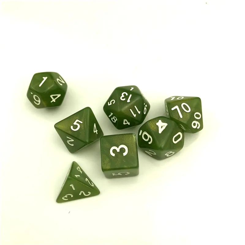 7 шт./компл. кости D4-D20 многосторонний игральные кости 9 видов цветов Настольный полиэдральный набор акриловых Пластик детский набор игрушек - Цвет: 7