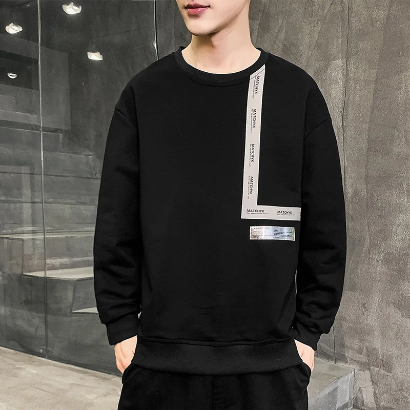 

2020 new round neck casual loose sweater hoodie sweatshirt autumn and winter men's solid color sweatshirt S-XXXS style