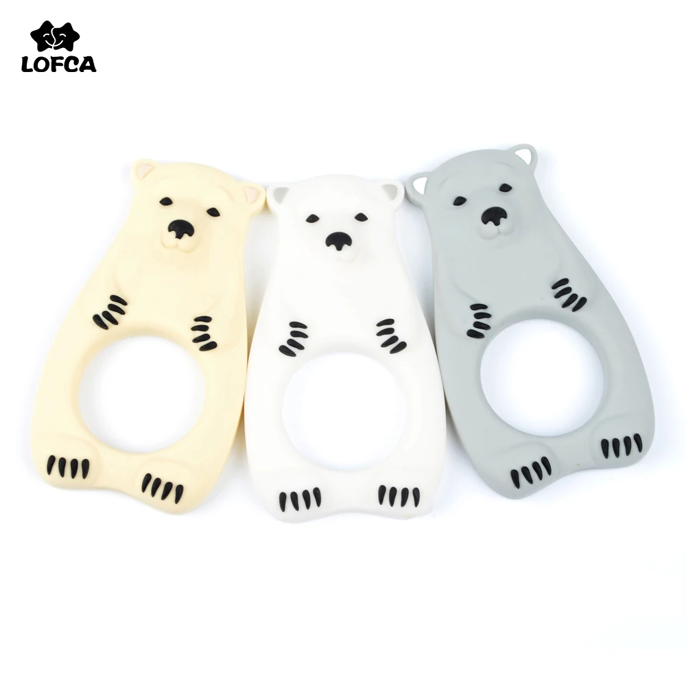 Силиконовый Прорезыватель для зубов LOFCA Polar Bear пищевой силиконовый кулон детская
