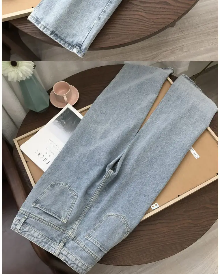 

High Waisted Jeans Denim Trousers For Women Vintage Straight Oversize Jeans Pants Women Korean Casual Wide Leg Streetwear 2021