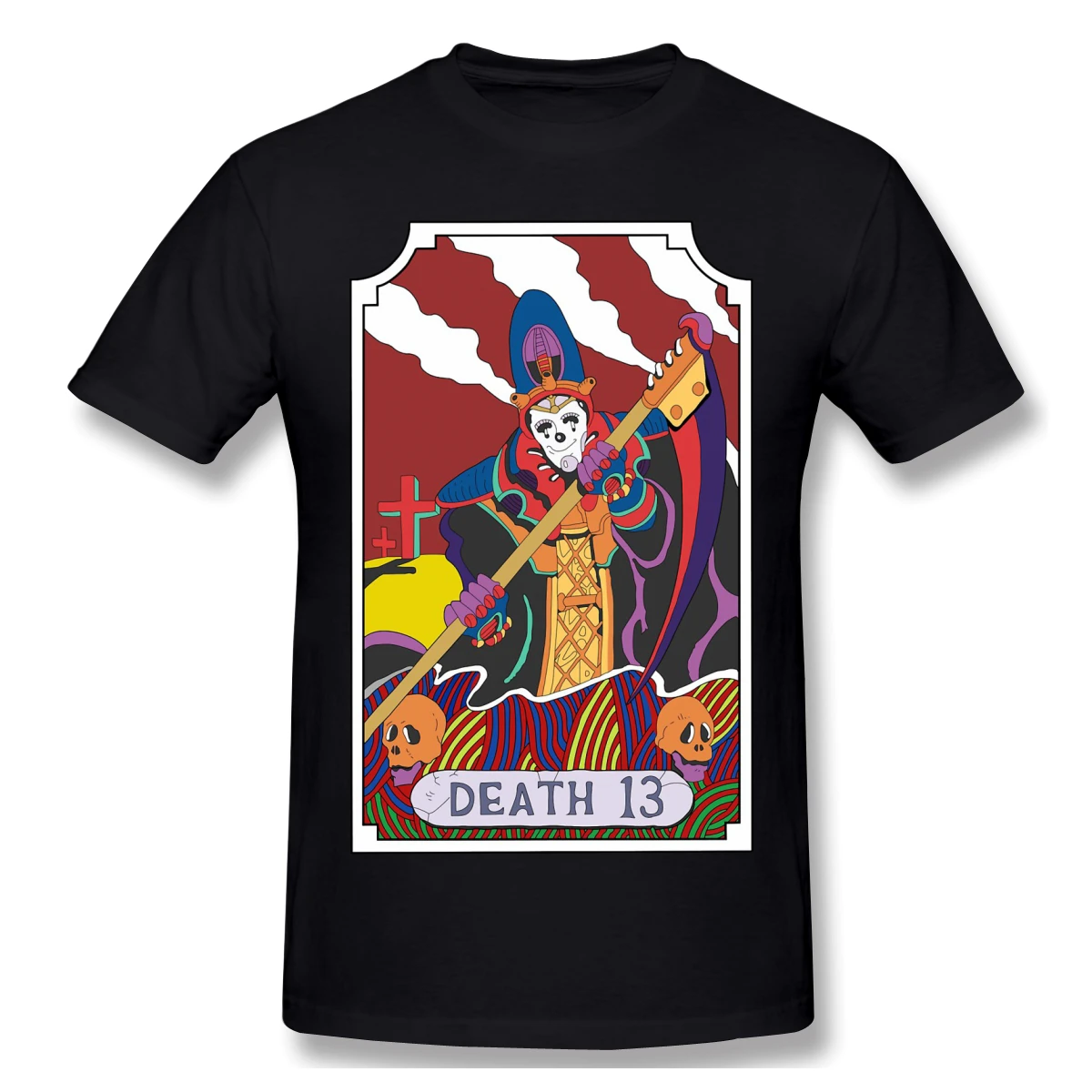 

Jojo's Bizarre Adventure Death 13 Tarot Card Print Cotton Funny T Shirts Jojos Bizarre Adventure Men Fashion Streetwear