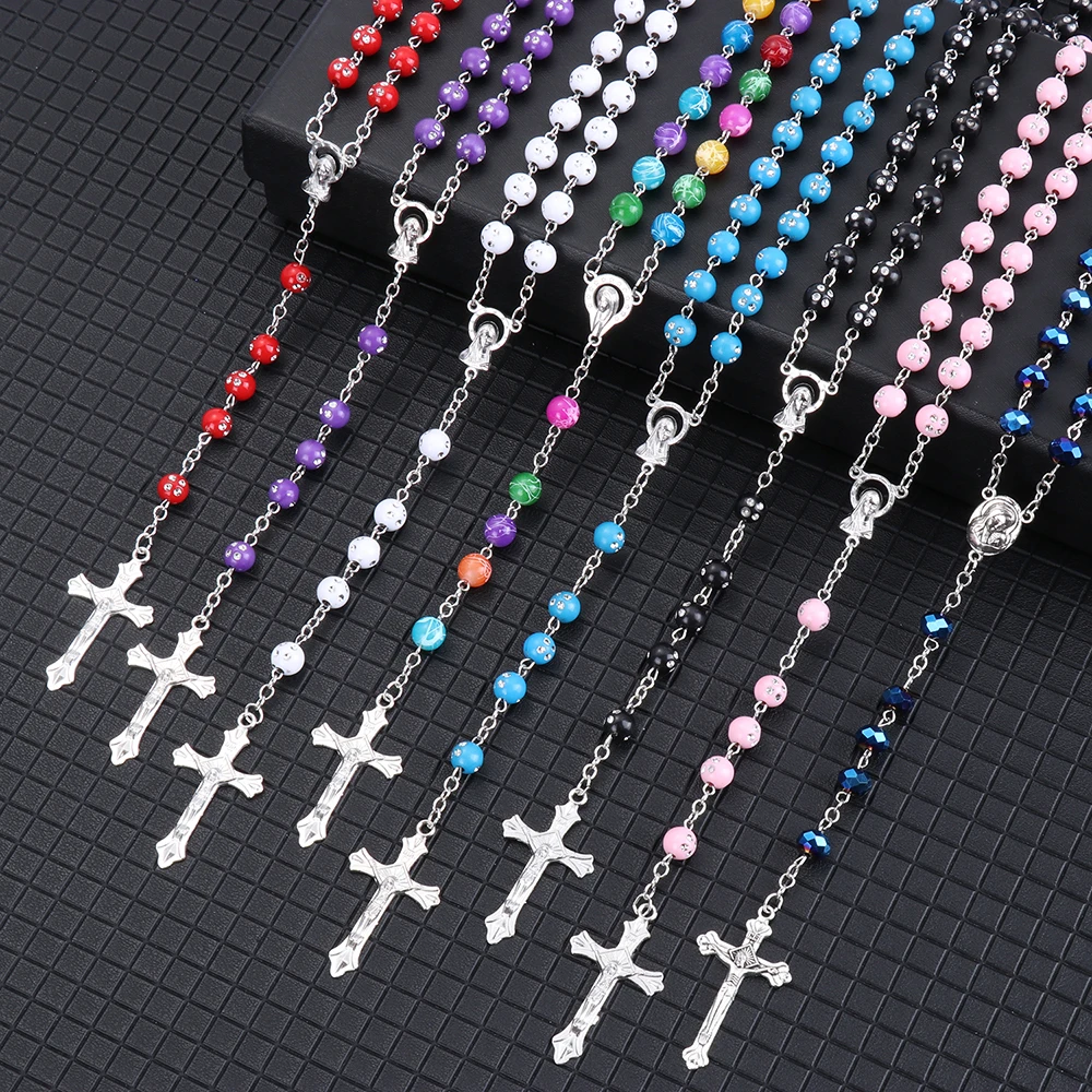 1 шт. модные четки католическое ожерелье различные стили крест дизайн подвеска