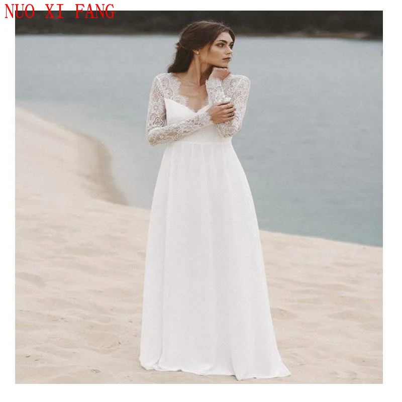 

Шифоновое свадебное платье, в пол, с глубоким V-образным вырезом