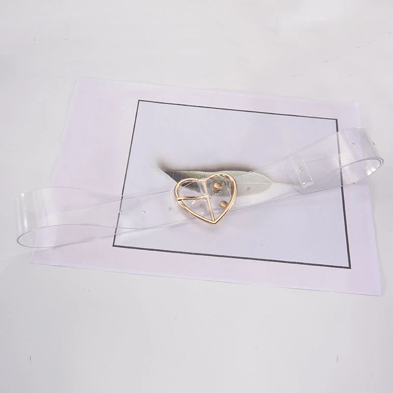 New Strap Pin Buckle Ladies Round PVC Clear Belt Heart Belts For Women Resin Cute Transparent Jeans Dress Waist | Аксессуары для