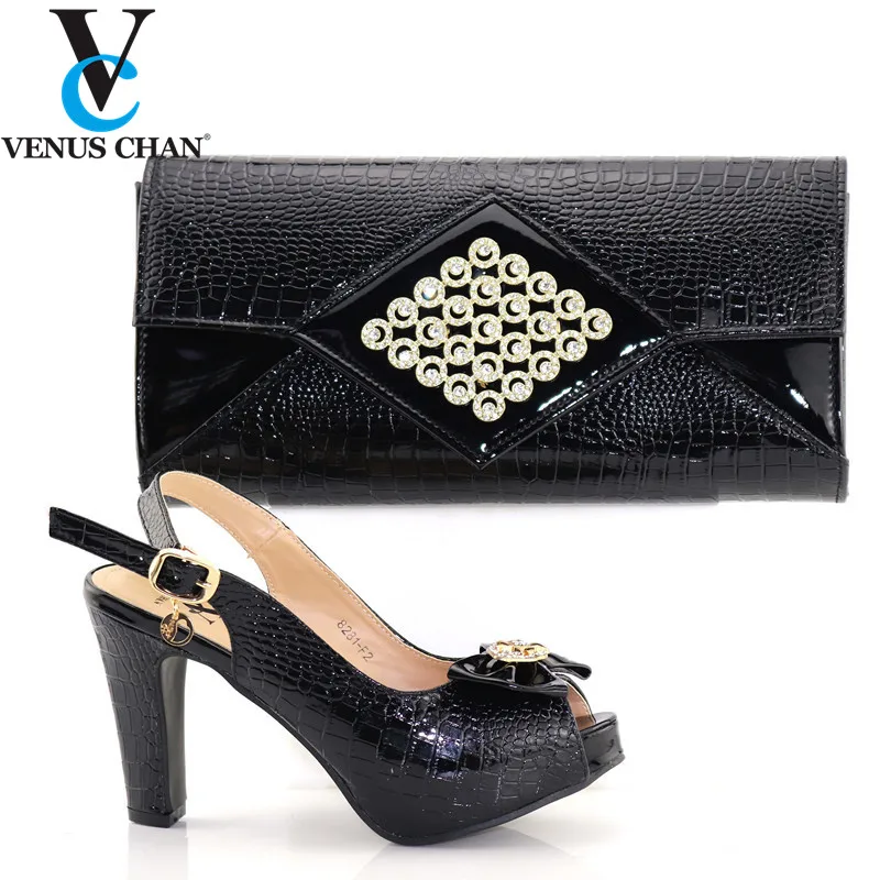 Новейший дизайн Комплект из обуви и сумки в на высоком каблуке африканском стиле