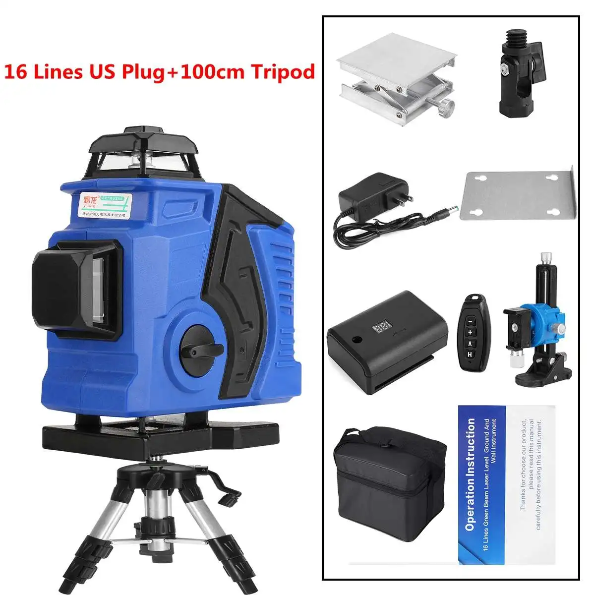 

16/12 Lines Laser Level Green Light 360 Self-Leveling 5M2mm Laser level Horizontal&Vertical Laser levels &TripodRemote Control