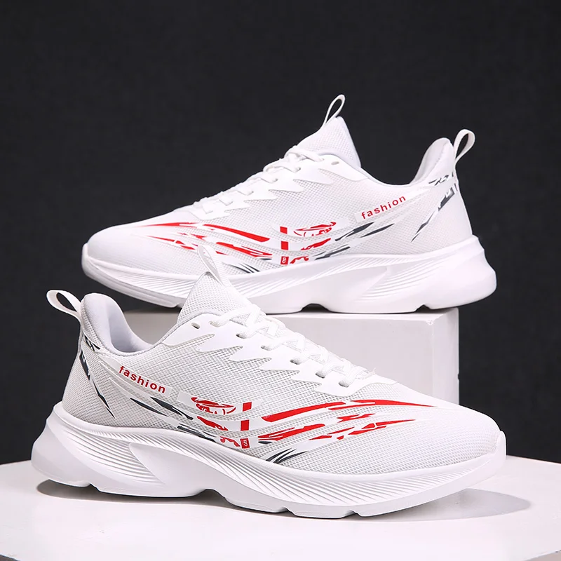 

Кроссовки мужские легкие дышащие, Повседневная Удобная светильник, на шнуровке, модные классические