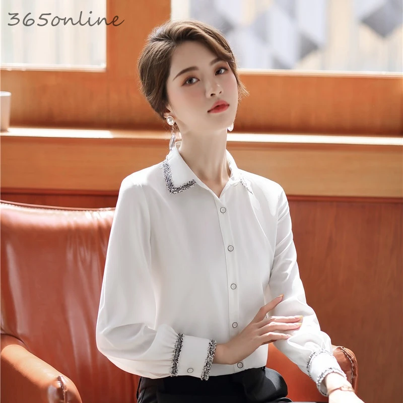 Newest Styles Elegant Yellow Long Sleeve Blouses and Shirts for Women Business Work Wear Spring Summer Ladies Blouse Clothes | Женская