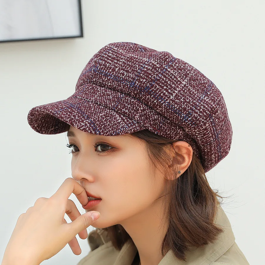 

2021 Disney Fall/Winter Wool Newsboy Hat Fashion Women Winter Hat Girls Sun Hat Travel Beret Thick Warm Retro Hat