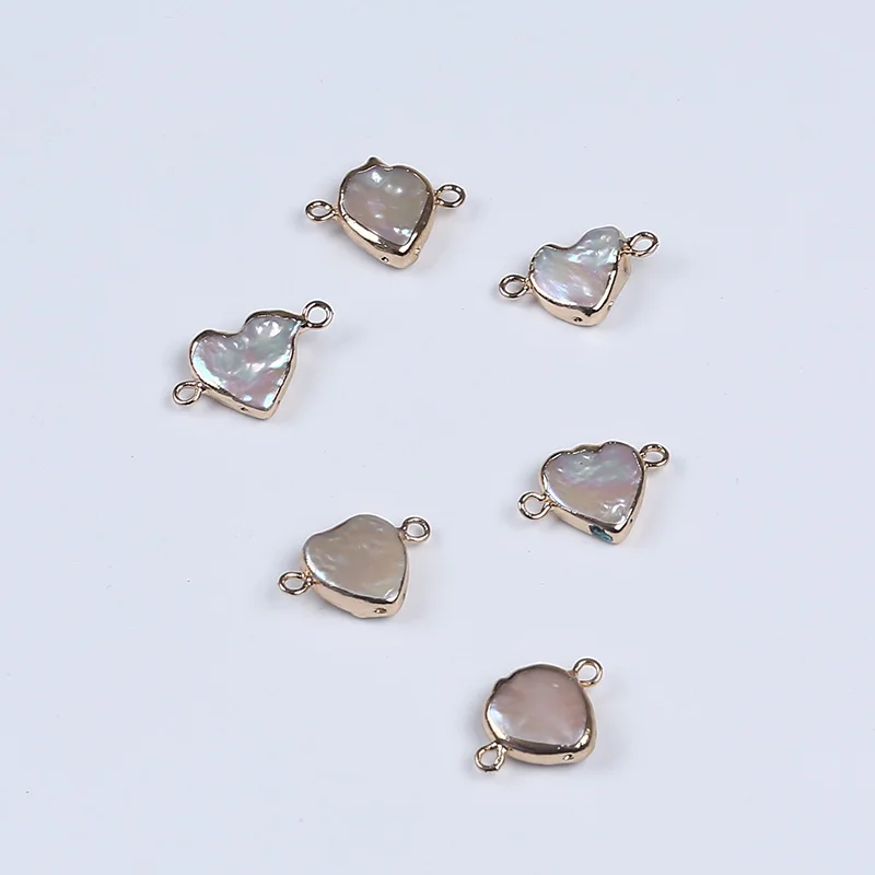 

12-13 мм подвеска в форме сердца с гальваническим золотым краем и жемчугом Ювелирные изделия