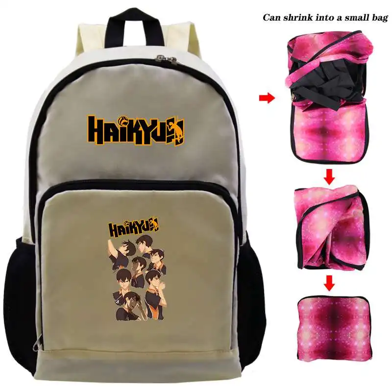 

Haikyuu рюкзак, женская кожаная сумка через плечо для девочек-подростков, Детский многофункциональный рюкзак из хлопка, Женский школьный рюкза...