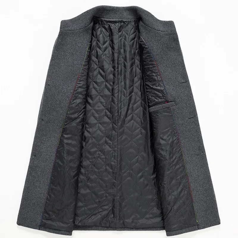 

FGKKS Men Wool Blends Coats Winter New Solid Color High Quality Men's Brand Wool Coats Luxurious Wool Blends Coat Male