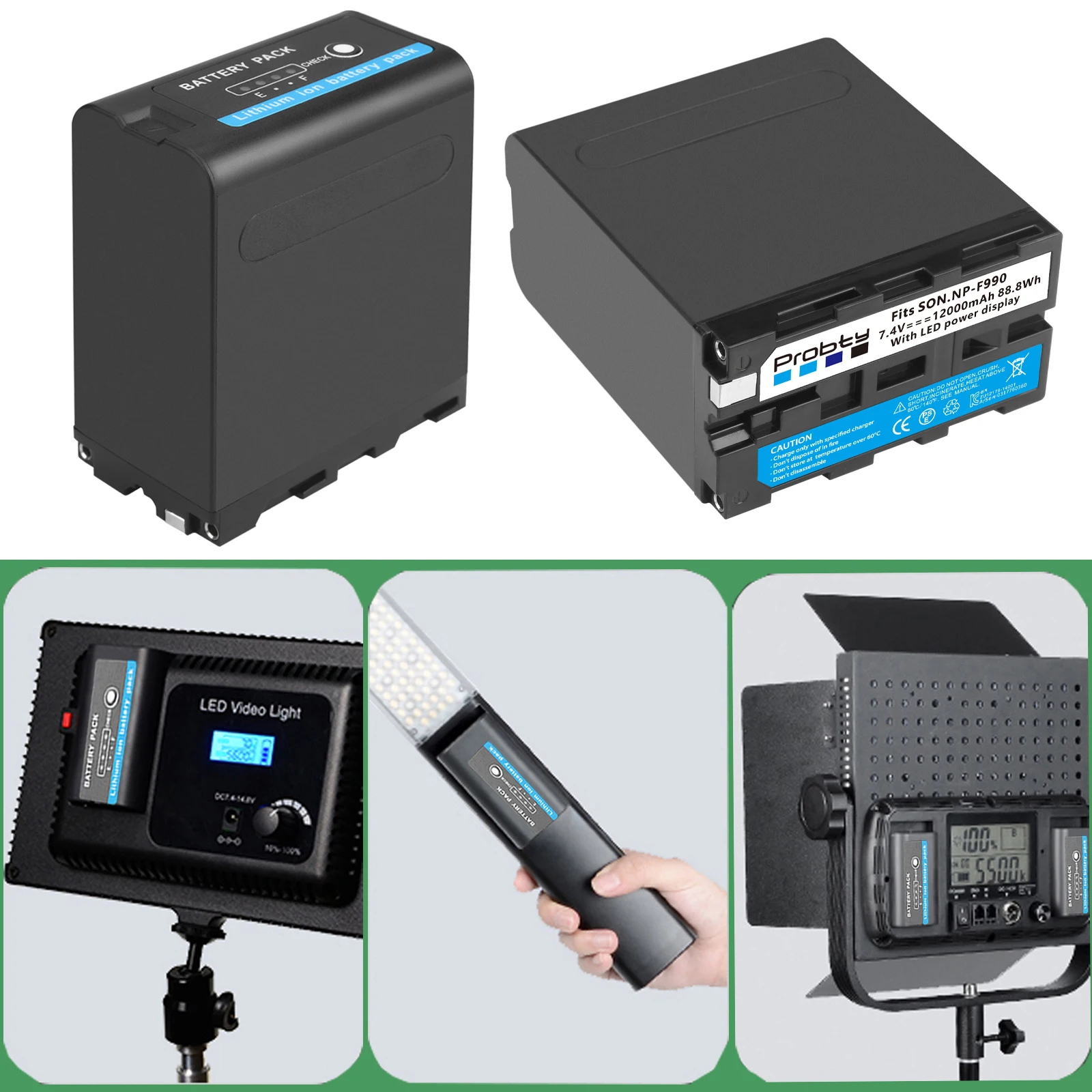 12000mAh NP-F990 NP-F970 перезаряжаемый литий-ионный аккумулятор для NP-F550 F750 F970 F960 - купить