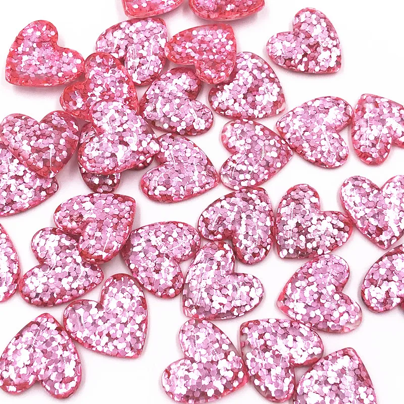 Плоская обратная сторона из блестящей смолы в форме сердца 20 шт./лот аксессуары