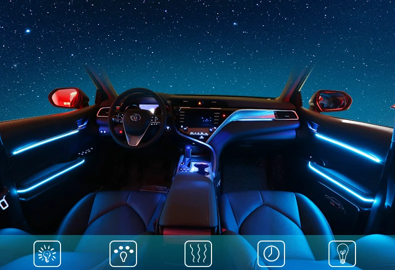 Lsrtw2017 для Toyota Camry авто Интерьер атмосферу светильник декоративный интерьер, Молдинги аксессуары 70 xv70