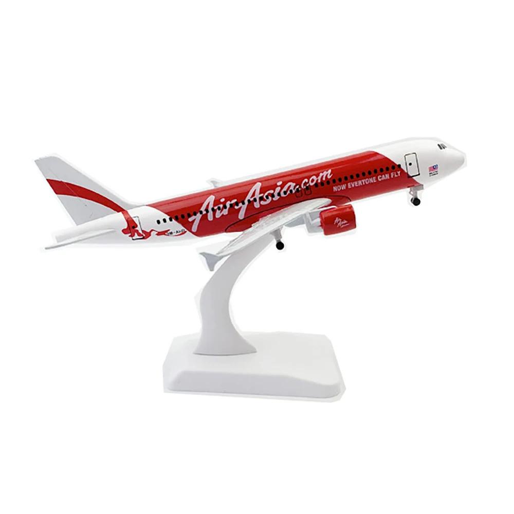 

20cm Aircraft Malaysia AirAsia Airbus A320 with Landing Gear Alloy Plane Model Toys Decoration Children Gift for Collection