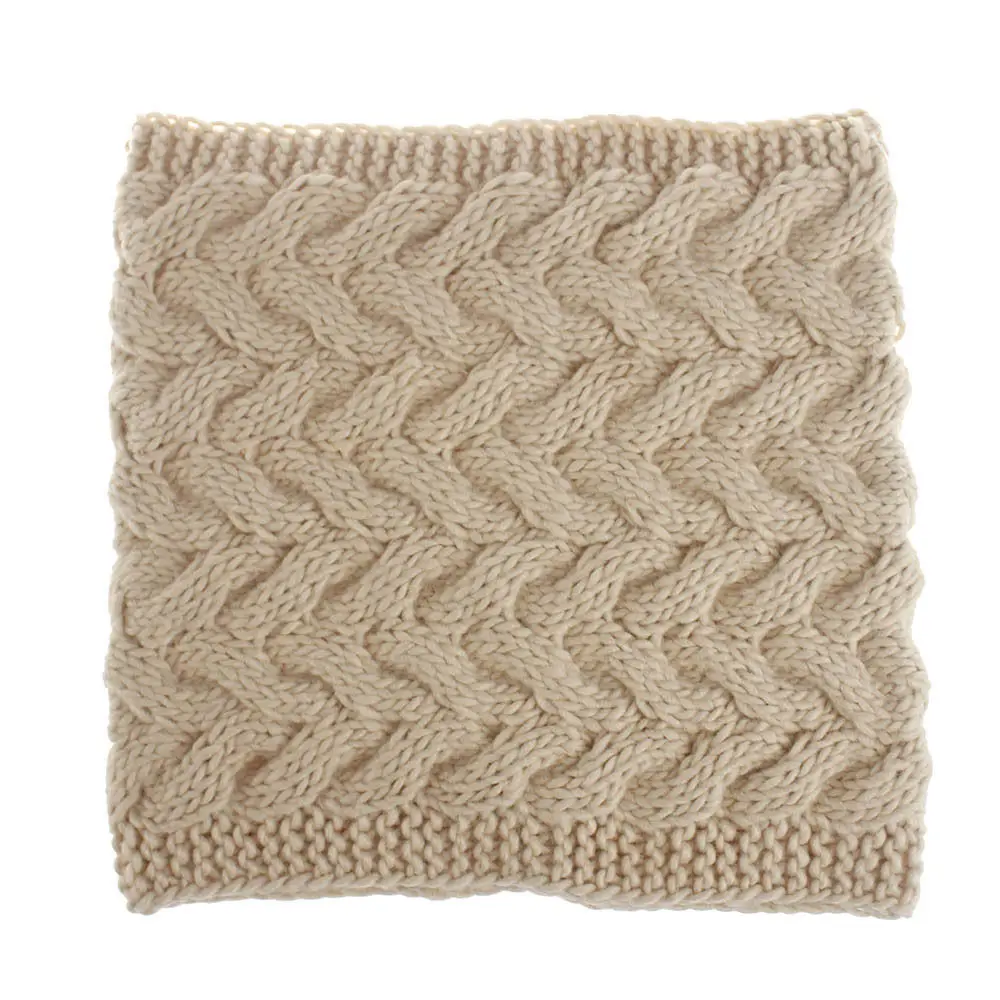 Ivory scarf Зимняя женская вязаная шапка с шарфом, осенняя зимняя шапка для девочек, комплект, модная женская вязаная шапка, Балаклава, шапка из двух предметов WH106D - Цвет: Ivory scarf