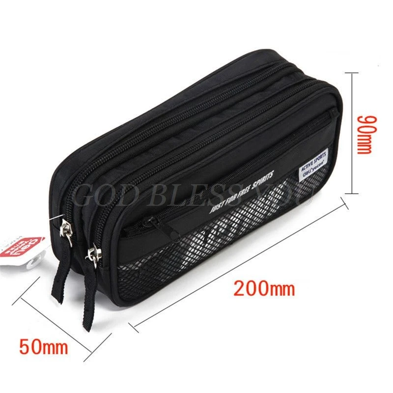 

New High Quality Large Capacity Multifunctional Canvas Pencil Cases Big Leather Pen Bags Box for Boys Girls School Stationery