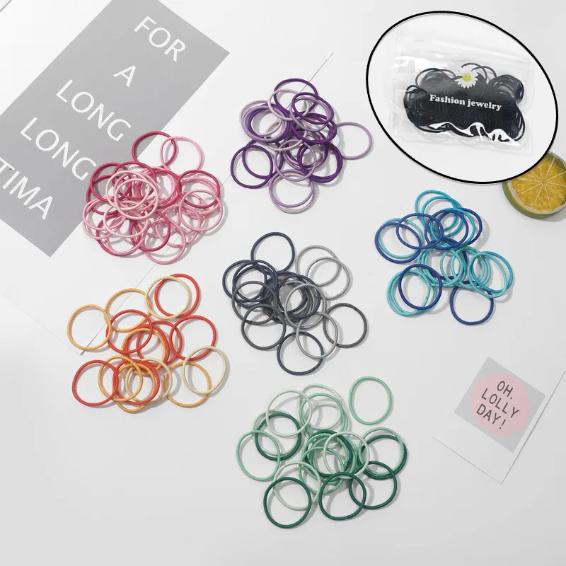 100 шт./пакет девочки изящное яркое эластичные детские ленты для волос детей