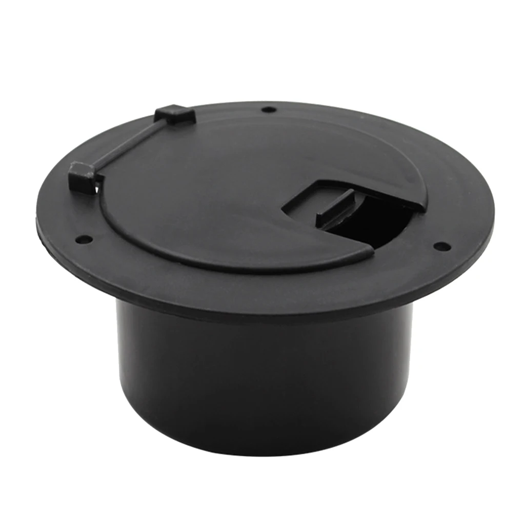 

Black Electric Power Cable Cord Hatch Cover for RV Camper Trailer Flip Up