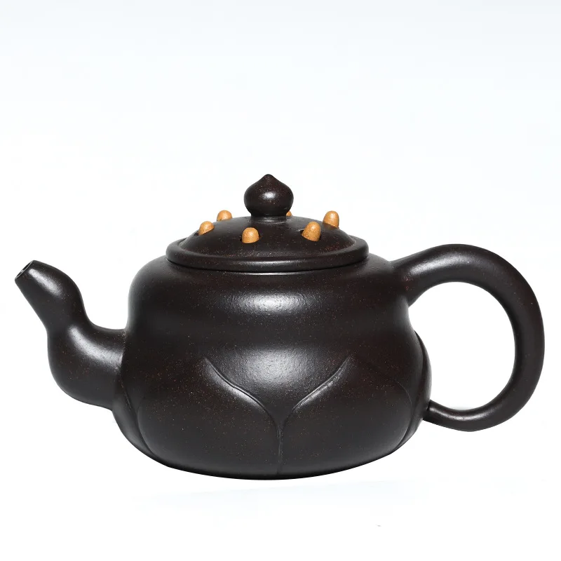 

Baixin purple clay pot special price raw ore pure handmade black gold lotus leaf lotus pot