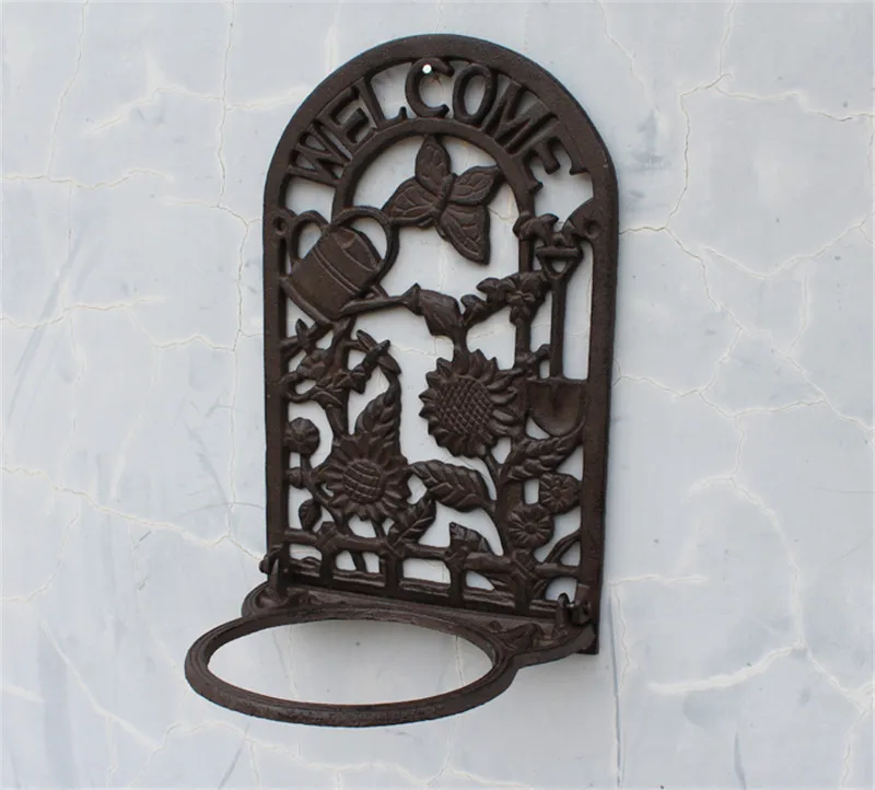 Чугунный настенный держатель для горшков растений цветов плантатор подставка