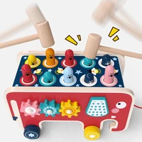 hammer pounding toys baby toddler kids wooden fun game montessori activity toys for children elephant beating