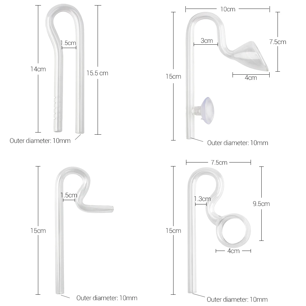 NICREW 10mm Mini Nano Glass Lily Pipe Jet Inflow Outflow Water Plant Tank Filter Quality Fish landscape Accessories - купить по