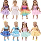 9 Стиль платье принцессы с бантом, платье с радугой и вечерние для 18 дюймов, принятые в США и 43 см для ухода за ребенком для мам-новорожденная кукла, аксессуары к платью, наше поколение