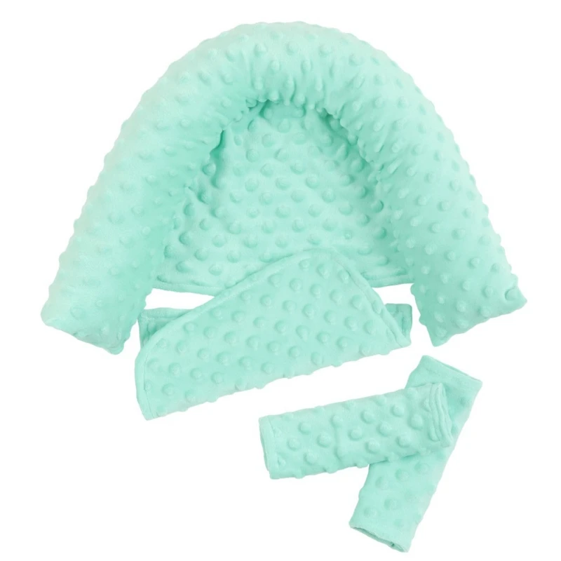 Almohada de apoyo para la cabeza del beb&eacute;, seguridad en el coche, suave, con cintur&oacute;n de seguridad a juego, fundas de correa, protecci&oacute;n para el cuello del asiento del beb&eacute;, reposacabezas-2