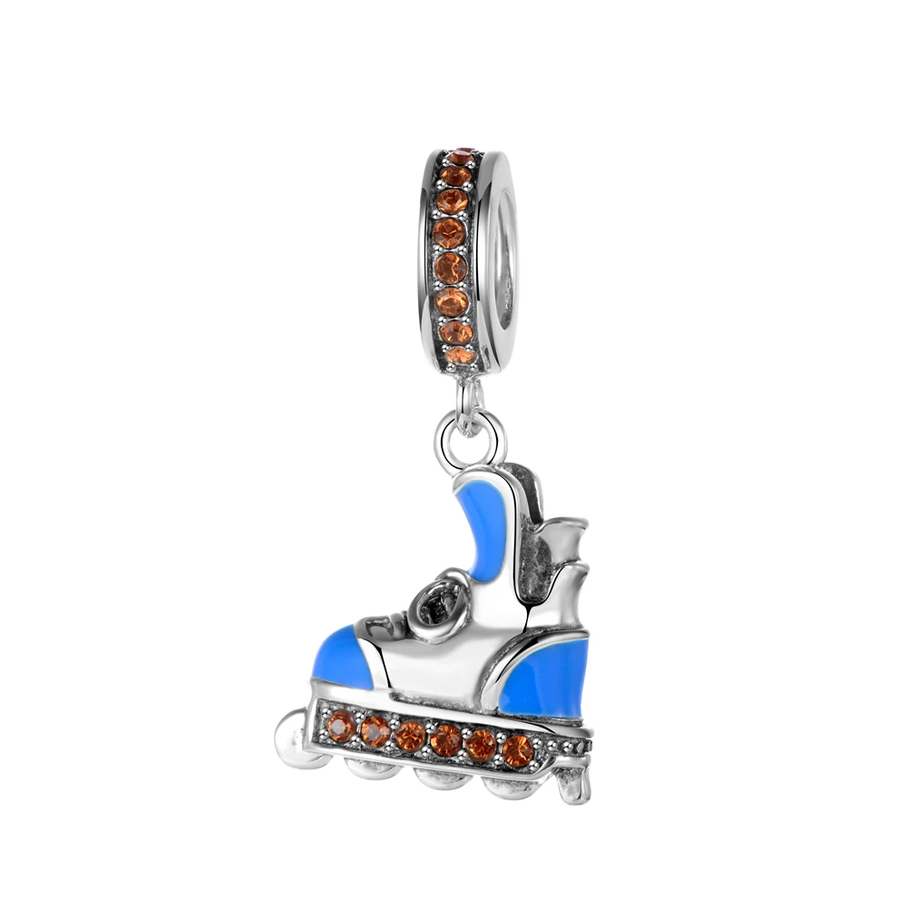 

925 Sterling Silver Sparkling Sports Shoes Charm Pendant Fit Bracelet Pendants Jewelry With CZ GW Fashion Jewelry S286