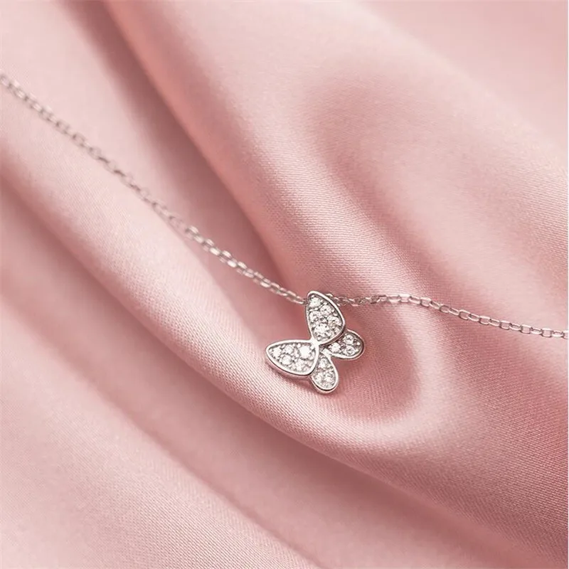 

Цепочка женская из серебра 925 пробы, с подвеской-бабочкой