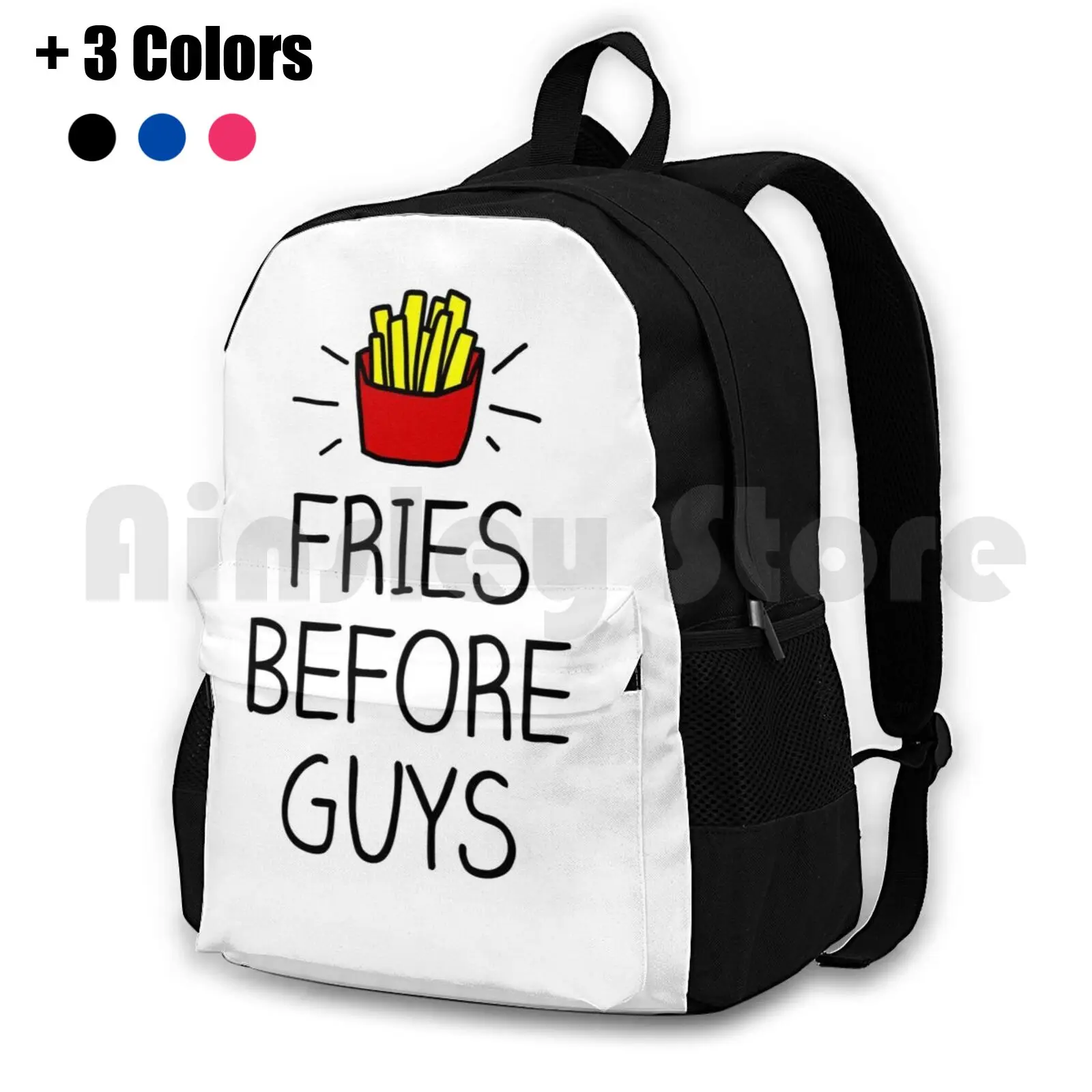 

Fries Before Guys-In Living Color Outdoor Hiking Backpack Waterproof Camping Travel Fries Guys Boys Funny Jokes Eating Cool