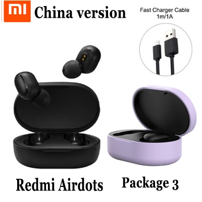 CN add set 3 Xiaomi Redmi AirDots TWS Bluetooth 5,0 беспроводные наушники для зарядки 8D Bass стерео наушники с микрофоном свободные Наушники управление AI - Цвет: CN add set 3
