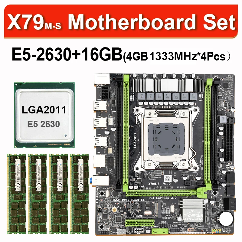 Preise X79 X79M-S Motherboard Set Mit Intel Xeon E5-2630 2,3 GHz CPU 4*4GB (16GB) DDR3 1333MHz ECC/REG RAM M.2 SSD 6 Core 12 Themen