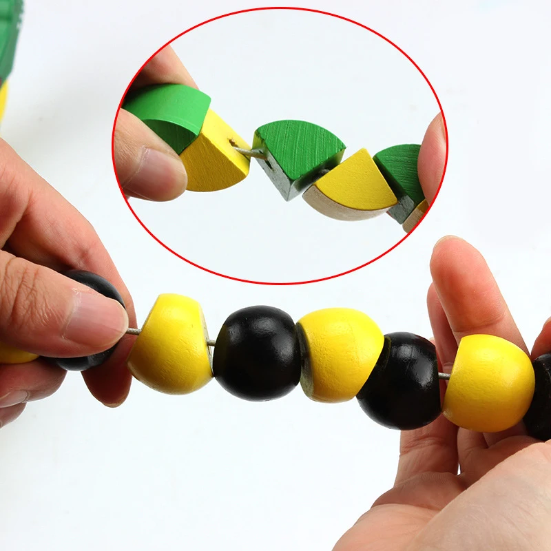 Colorful Wooden Worm Puzzles Kids Learning Educational Didactic Baby Development Toys Fingers Game for Children Montessori Gift