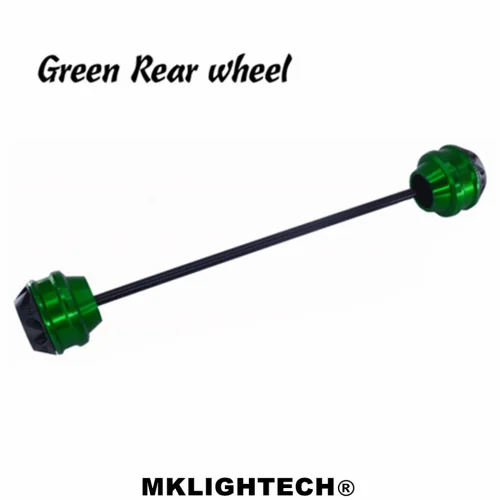 Mklighttech CNC Модифицированная Передняя и задняя вилка для мотоцикла, осевые ползунки, Защитная крышка для DUCATI Multistrada 620 2003-2006 - Цвет: Green rear wheel