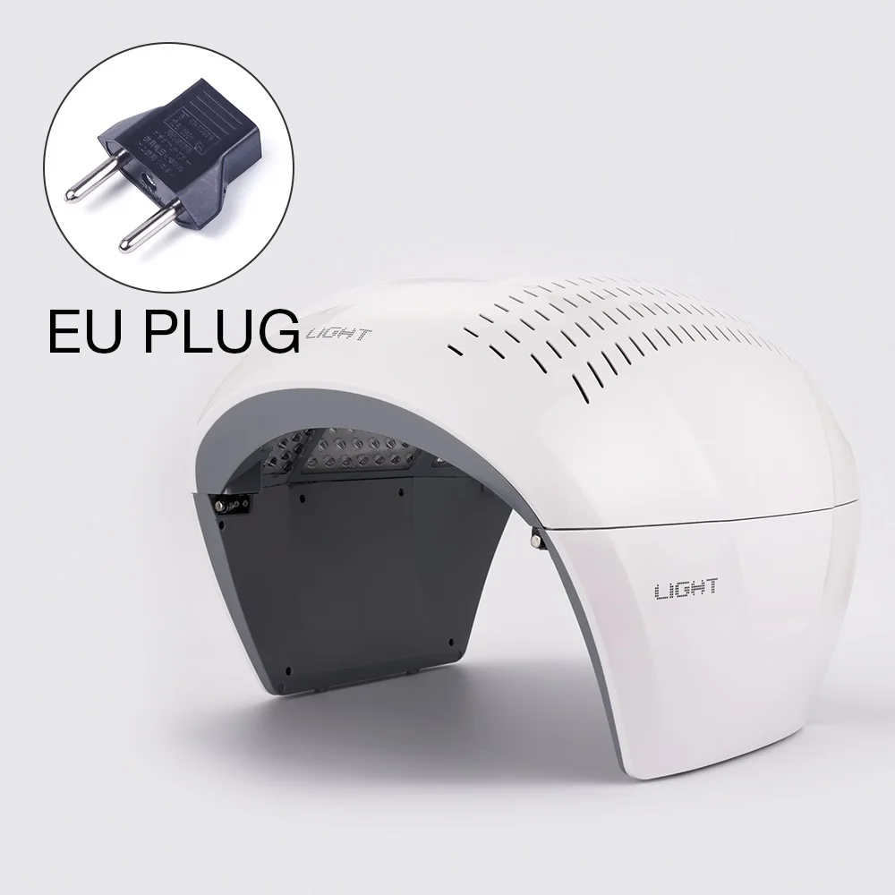 EU plug Система фотодинамической терапии для лица фотоновая маска 7 цветов акне, морщины терапия лампа для лица ухаживающее косметологическое оборудование кожи омоложение против старения устройства - Цвет: EU plug
